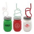 16 Oz. Krazy Straw  Holiday Mason Jar